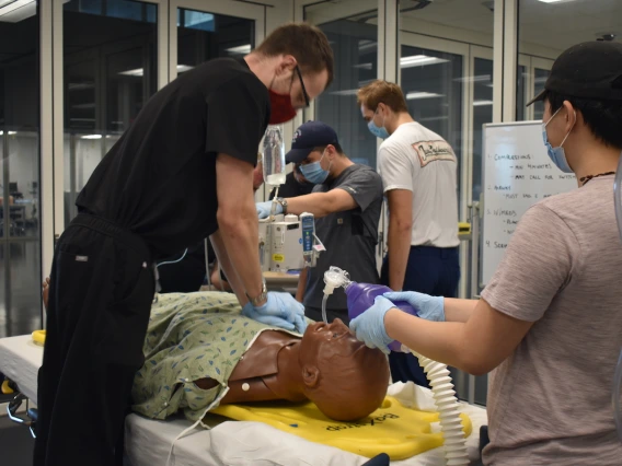 Code Blue IPE - Students Simulating Exercise on Full Body Model